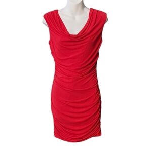 NWT by & by Ruched Cherry Red Mini Dress